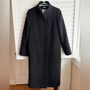 Vintage Wool Coat, Made in Sweden, Black, XS